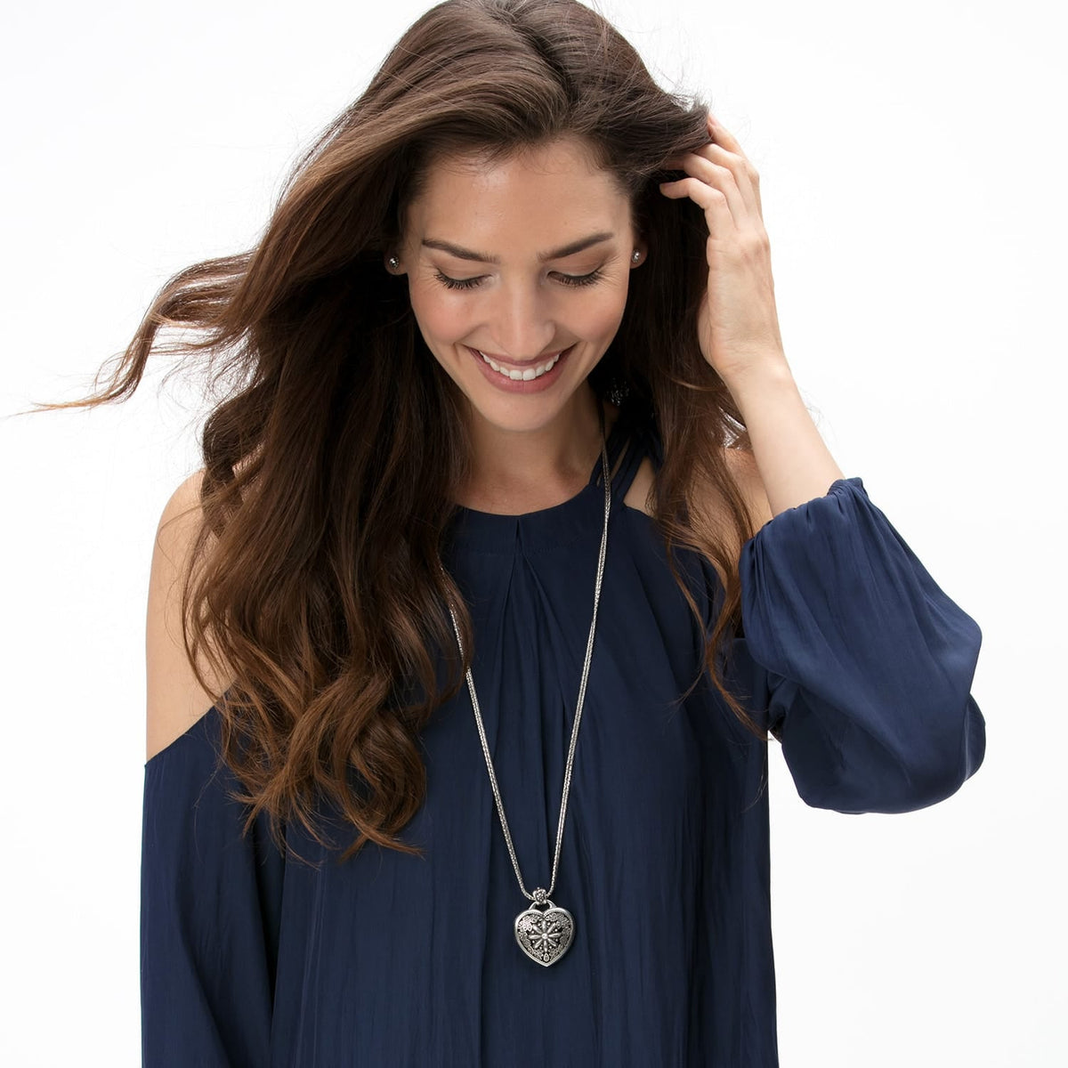Brighton Floral Heart Locket Necklace