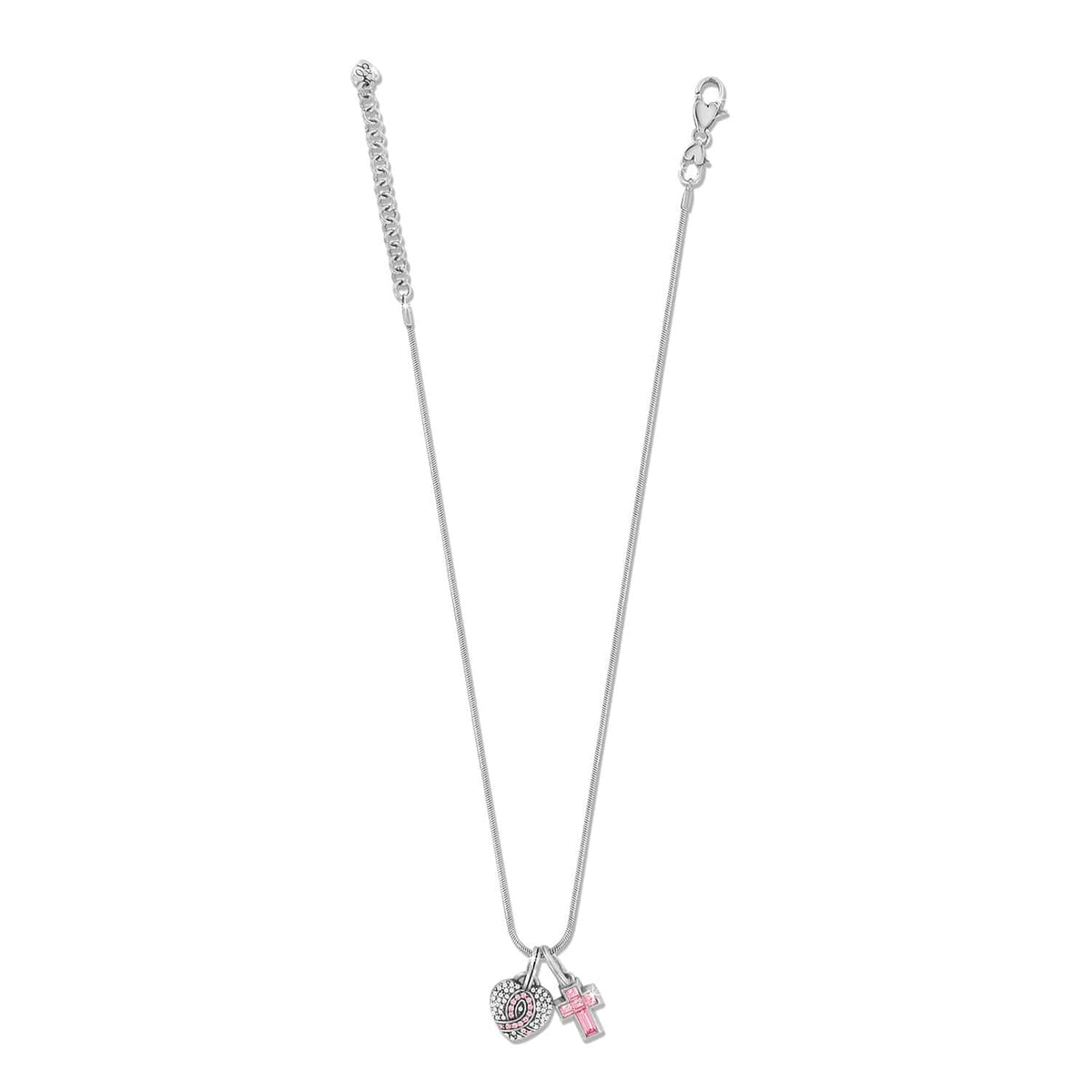 Brighton Power Of Pink Heart Cross Charm Necklace