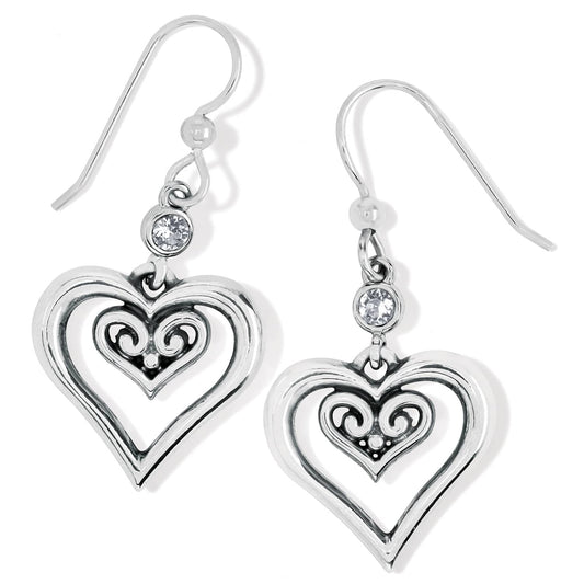 Brighton Alcazar Duet Heart French Wire Earrings