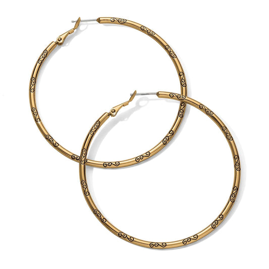 Brighton Grande Hoop Charm Earrings