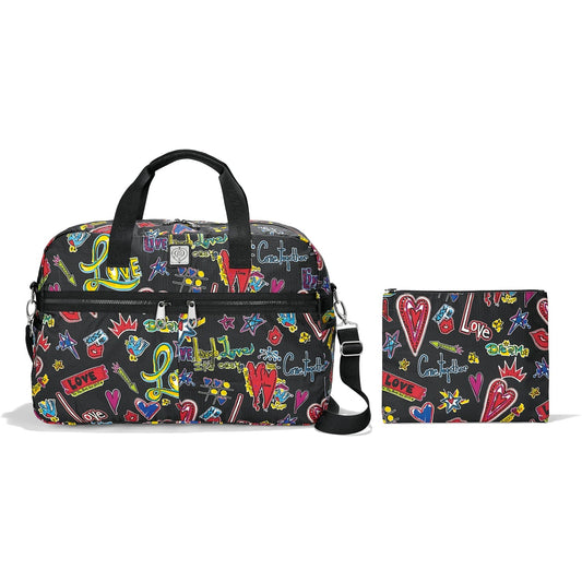 Brighton Love Scribble Round Tripper Duffel