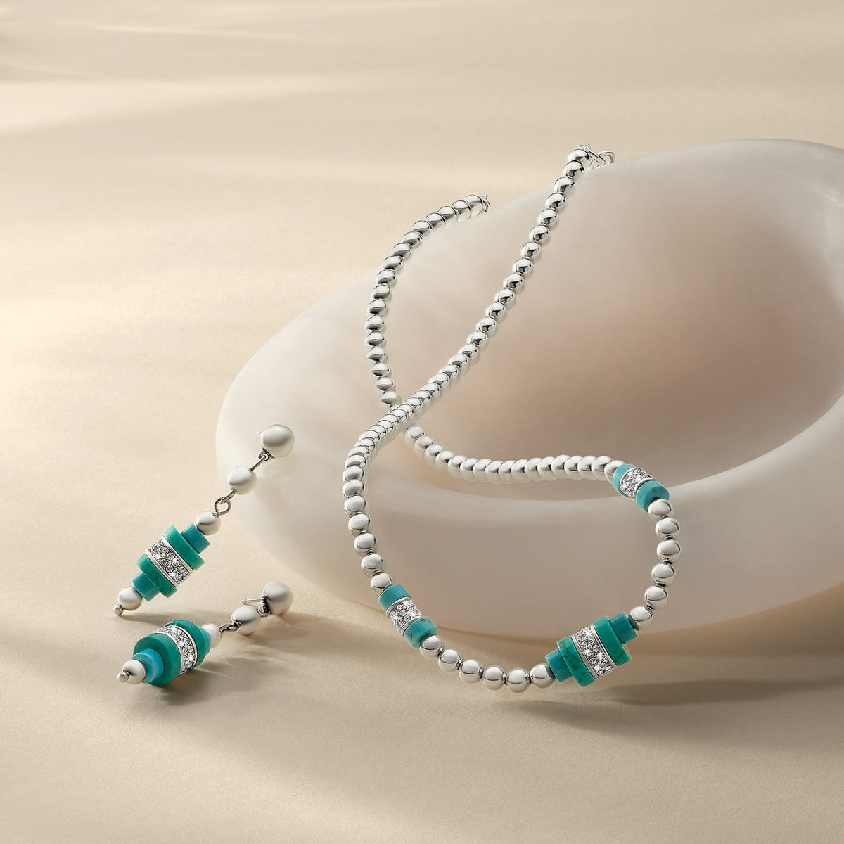 Brighton Meridian Petite Sphere Turquoise Post Drop Earrings