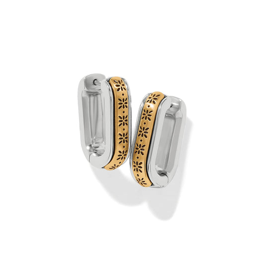 Brighton Mosaic Two Tone Hinged Hoop Earrings