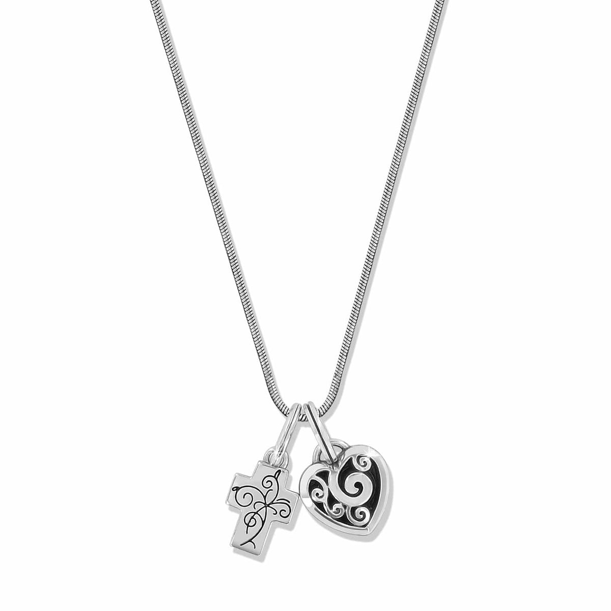 Brighton Power Of Pink Heart Cross Charm Necklace