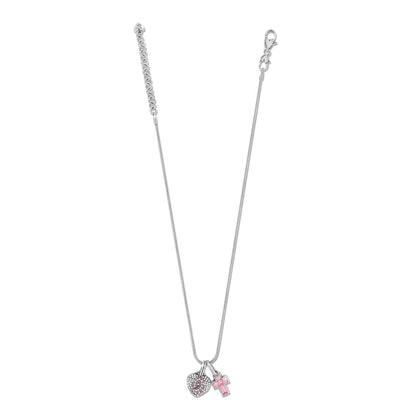 Brighton Power Of Pink Heart Cross Charm Necklace