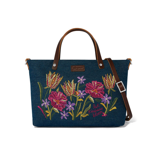 Brighton Tulip Garden Denim Embroidered Tote